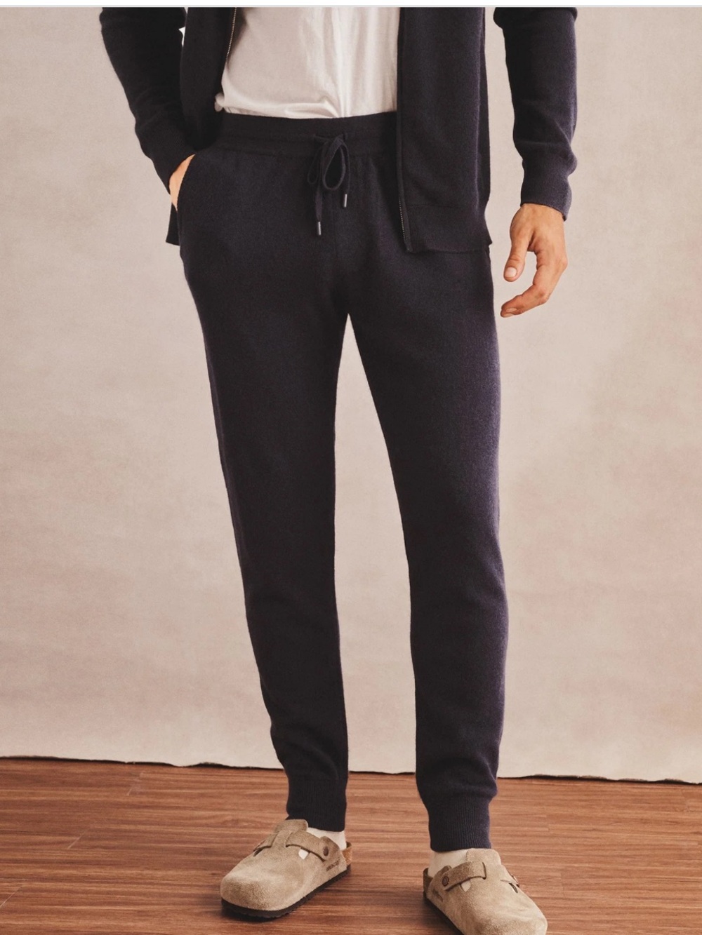 NWT Nadaam Cashmere Men’s Navy Knit Jogger Pants